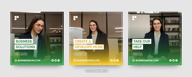 Creatieve zakelijke oplossingen social media postsjablonen