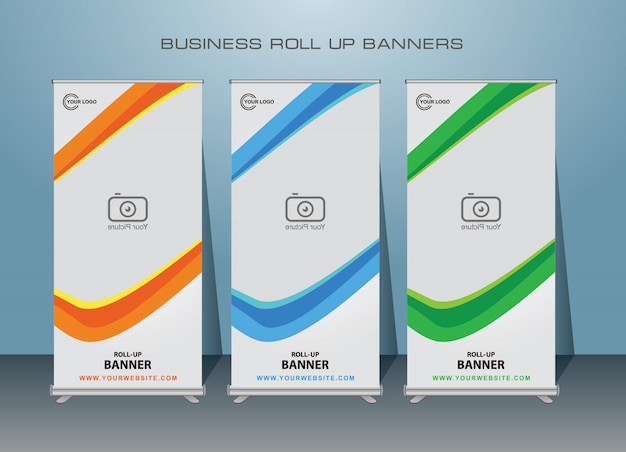 Creatieve zakelijke roll-up banner. staand bannerdesign.