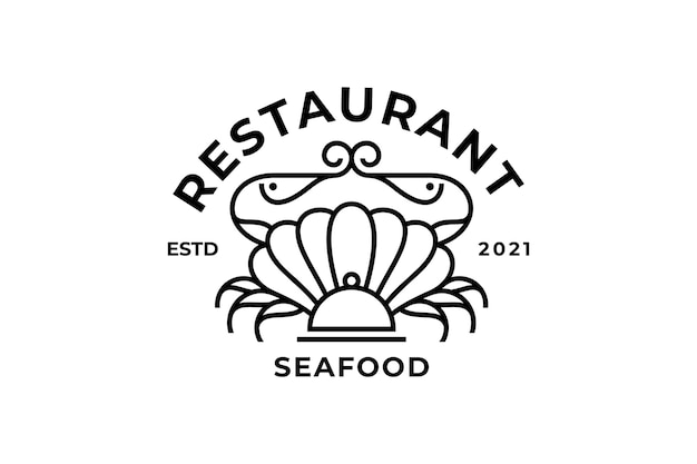 Creatieve zeevruchten restaurant stempel logo ontwerpsjabloon