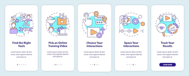 Creating educational video onboarding mobile app screen