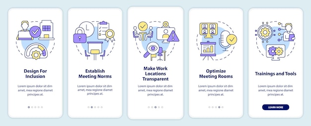 Creating hybrid environment onboarding mobile app screen