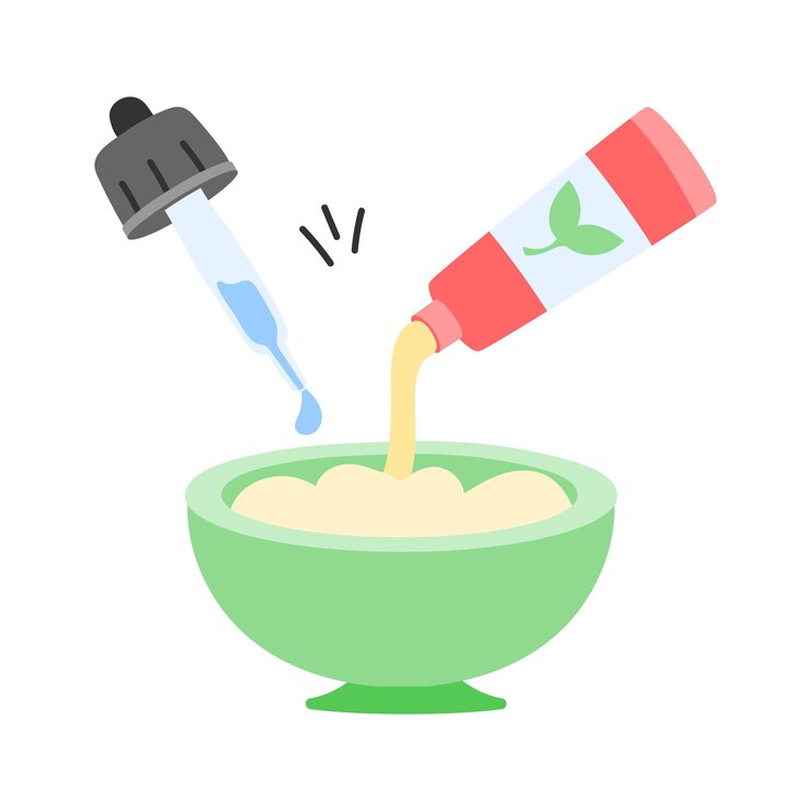 Vector creating natural homemade skin care cream