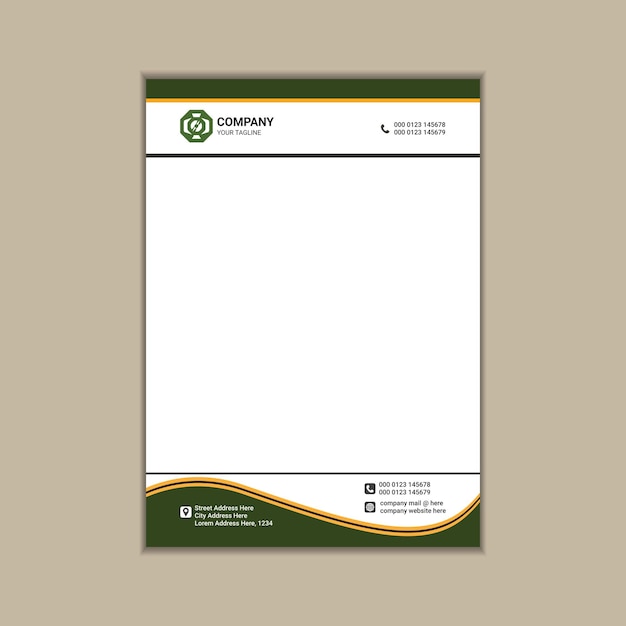 Vector creating a simple and clean a4 corporate business letterhead with vector design and bleed