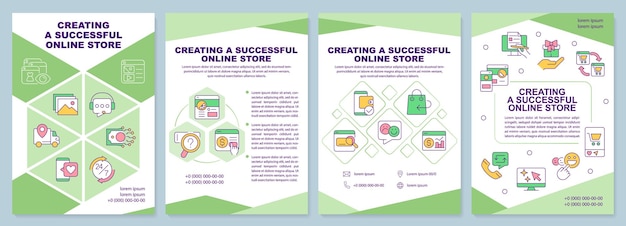 Creating successful online store green brochure template