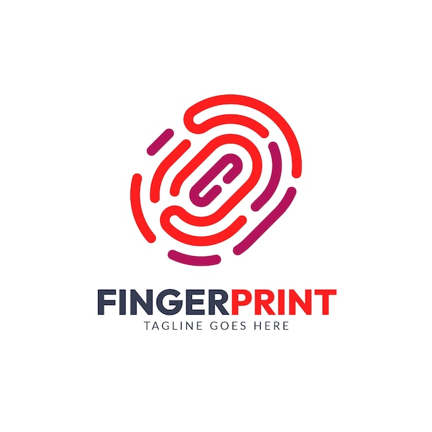 Création de logo d'empreintes digitales design plat