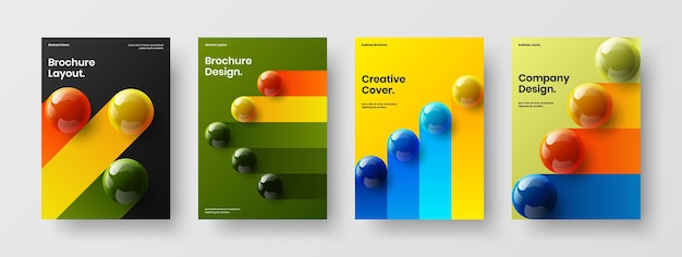 Creative 3D balls company identity template bundle