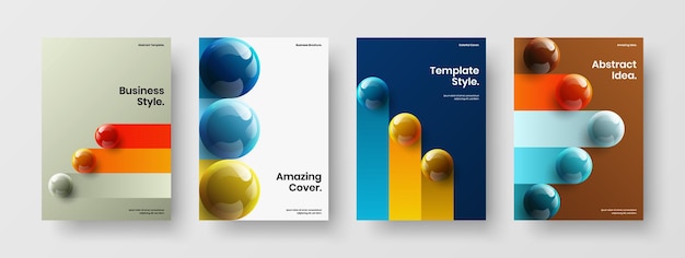 Creative 3D balls corporate brochure layout composition
