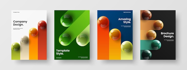 Creative 3D balls poster illustration composition