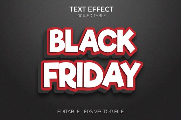 Creative 3D Black Friday Modern Text Effects with Premium Vector