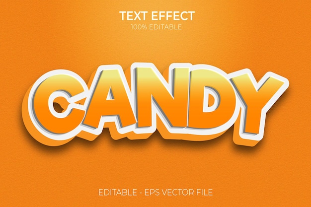 Vettore effetti di testo creativi 3d candy premium vector