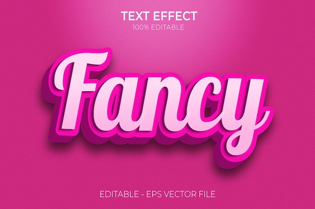 Creative 3D Fancy Editable Text Effects Pink And Glossy premium vector