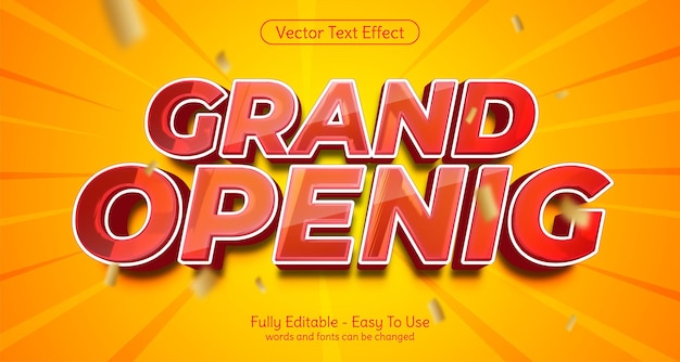 Creative 3d Grand opening editable style effect template