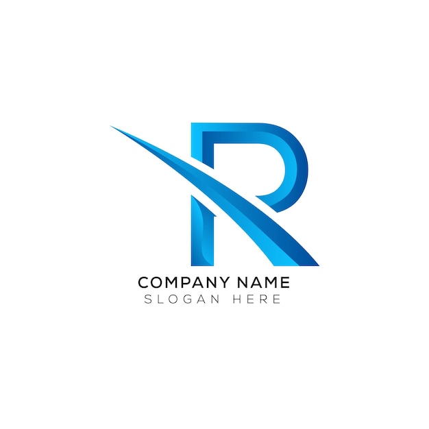 Creative 3d letter R logo design