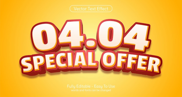 Creative 3d text 0404 Special offer editable style effect template