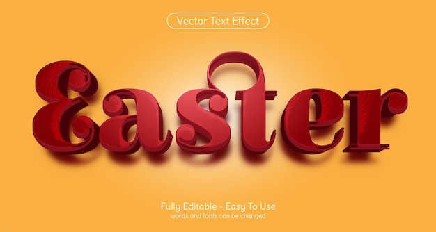 Creative 3d text easter editable style effect template