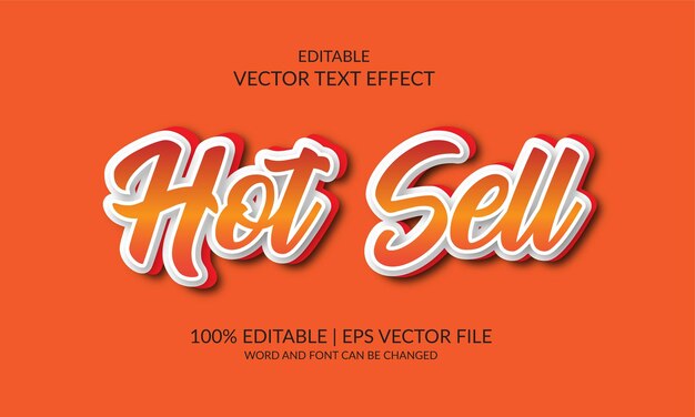 벡터 Hot Sell 디자인에 창의적인 3D 텍스트 효과