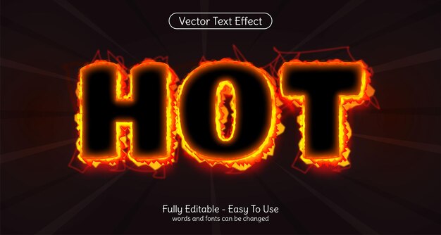 Creative 3d text hot editable fire style effect template