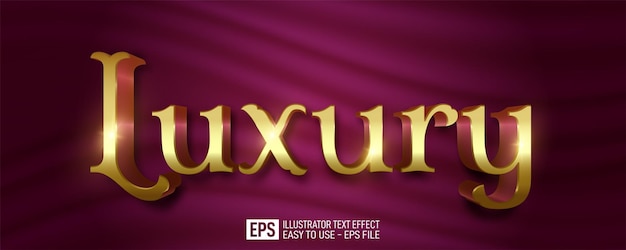 Creative 3d text luxury editable style effect template