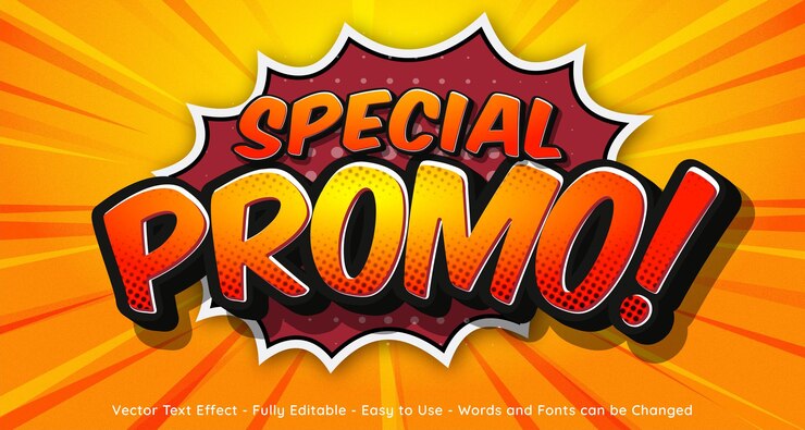 Vector creative 3d text special promo, editable style effect template