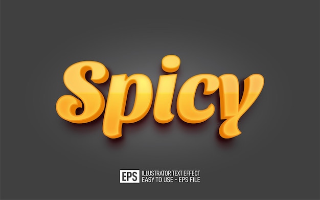 Vector creative 3d text spicy, editable style effect template