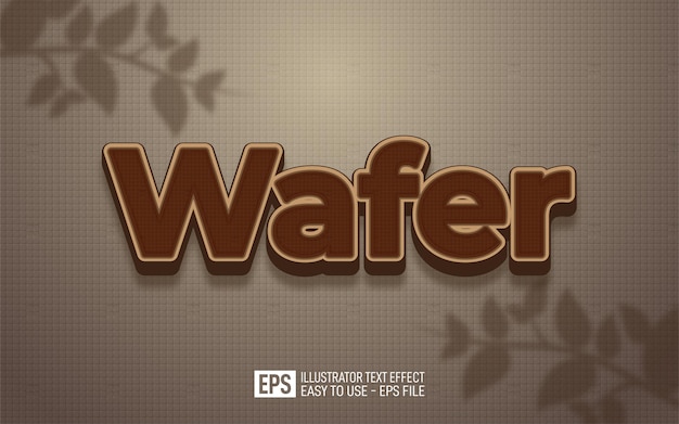 Creative 3d text wafer, editable style effect template