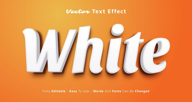 Creative 3d Text White editable text effect template