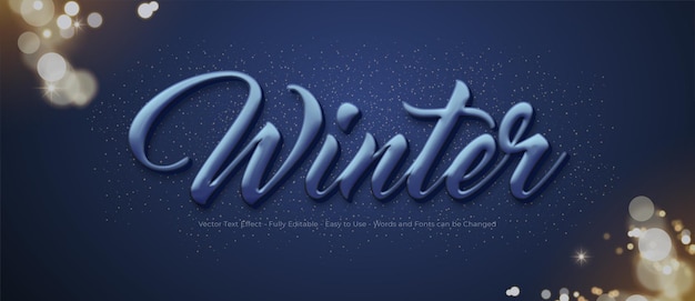 Vector creative 3d text winter editable style effect template