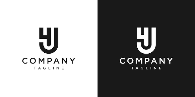 Creative 4j monogram logo design icon template sfondo bianco e nero