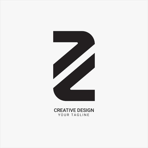 Creative 7C or C7 or Z initial monogram flat modern brand unique logo design