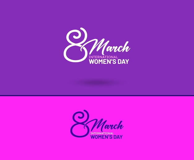 Creative 8 March logo vector design icon with international women's day