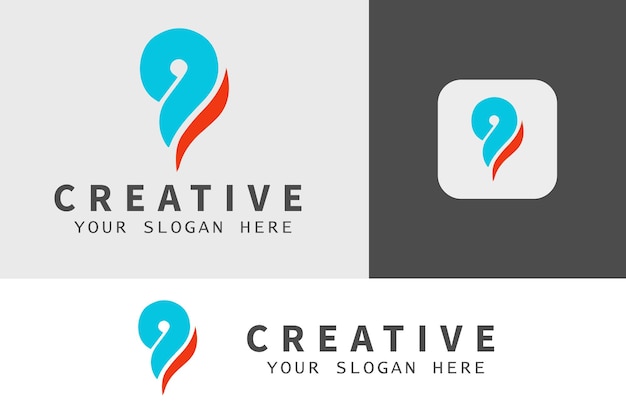 Design creativo del modello di logo di 9 lettere