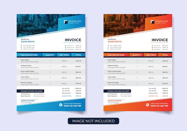 Creative a4 invoice template design for your business