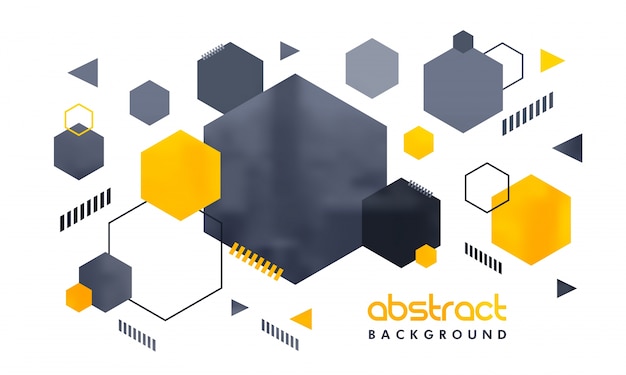 黄色と灰色の色で幾何学的要素を持つクリエイティブな抽象的な背景。