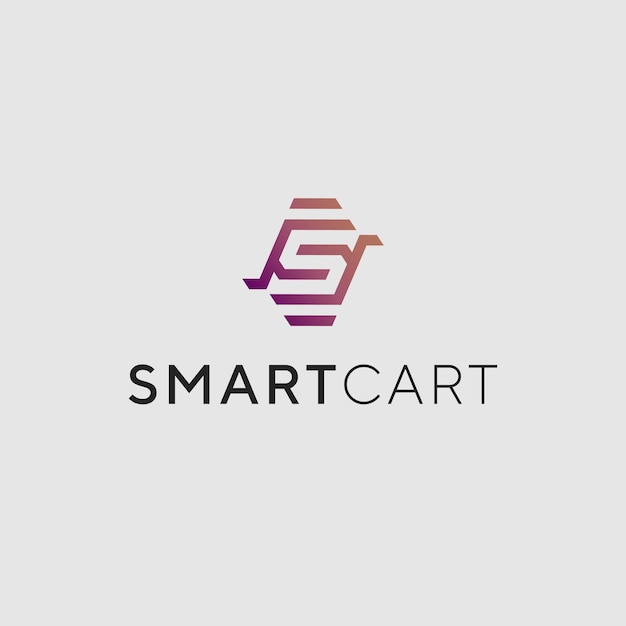 Creative abstract cart logo with initial letter S design abstract vector template