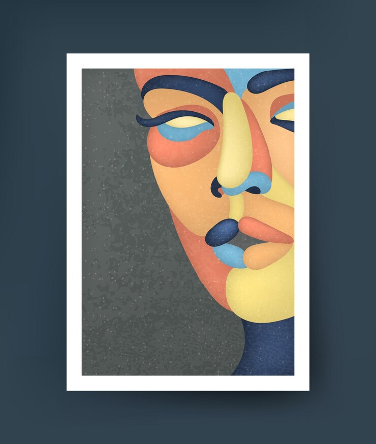 Vector creative, abstract drawing of a woman's face. vector.