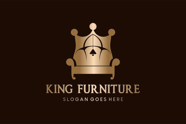 Creative abstract king furniture logo design