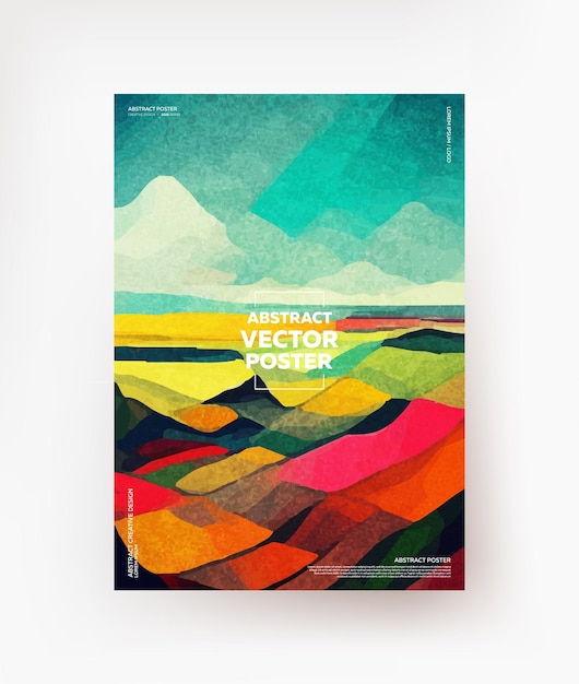 Творческий абстрактный пейзаж. Для открыток, обложек, буклетов, листовок и др. Вектор.