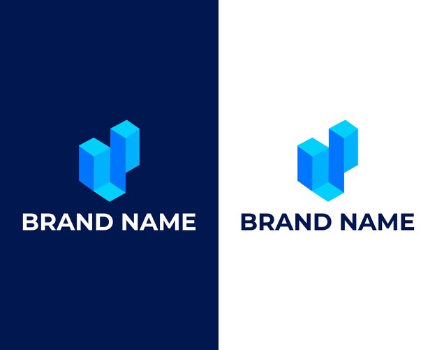 Creative abstract Modern 3d letter UP logo design vector template