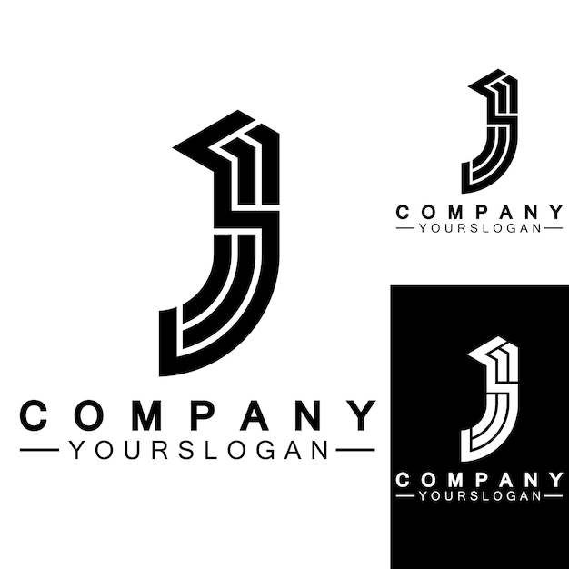 Креативная абстрактная монограмма Letter J дизайн логотипа