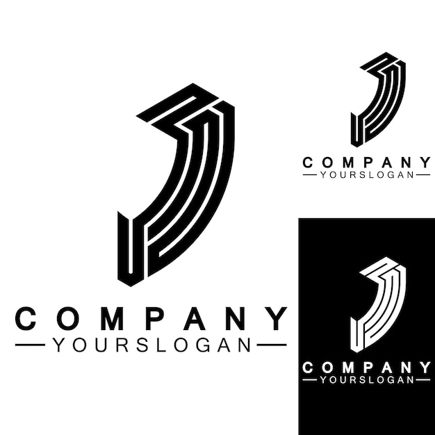Creative abstract monogram Letter J logo icon design