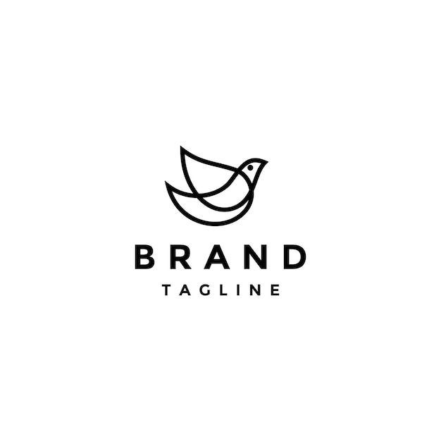 Creative Abstract Premium Bird Line Icon Logo Design