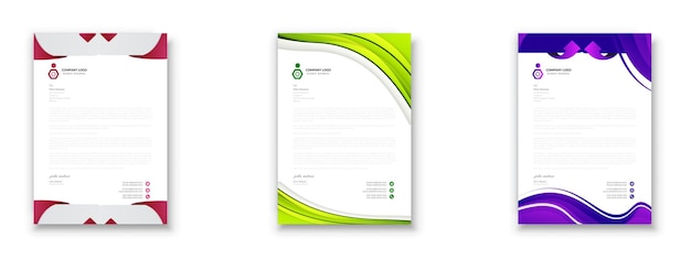 Vector creative abstract professional corporate modern business proposal letterhead design template