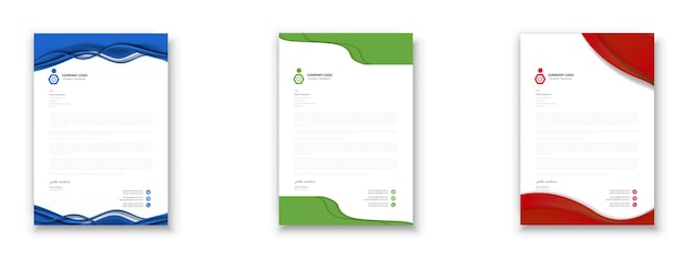 Vector creative abstract professional corporate modern business proposal letterhead design template