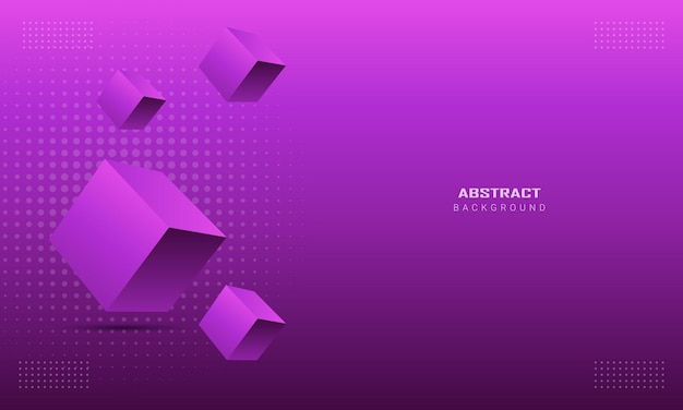 creative abstract purple background with realistic 3d box and dynamic line pattern texture