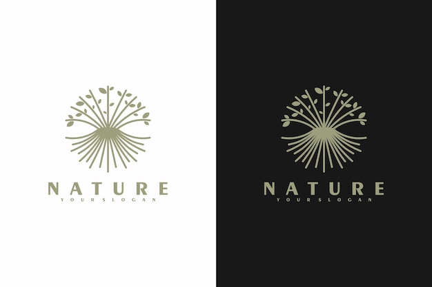 Креативный абстрактный логотип дерева логотип natur logo вдохновение