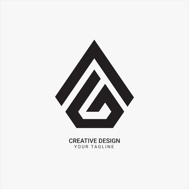 Creative AG or GA initial monogram minimal modern unique logo design