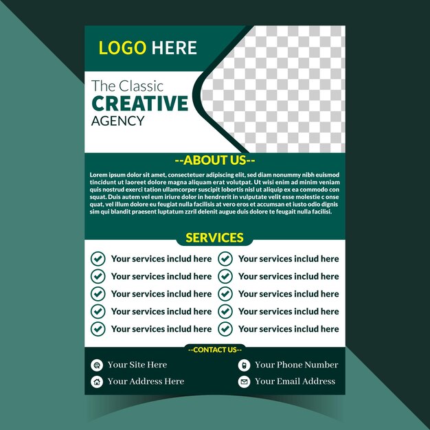 creative agency flyer for marketing and business services