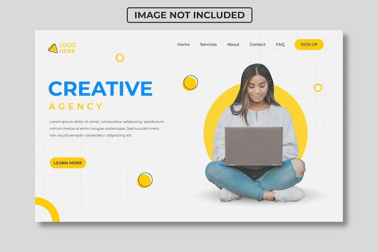 वेक्टर creative agency landing page template