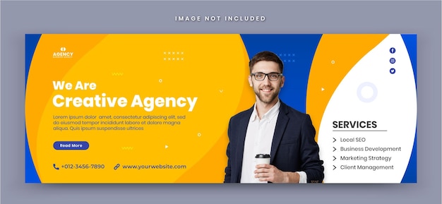 Creative agency solution and corporate business modern facebook cover social media post banner