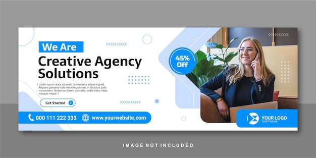 Creative agency solution facebook banner premium design